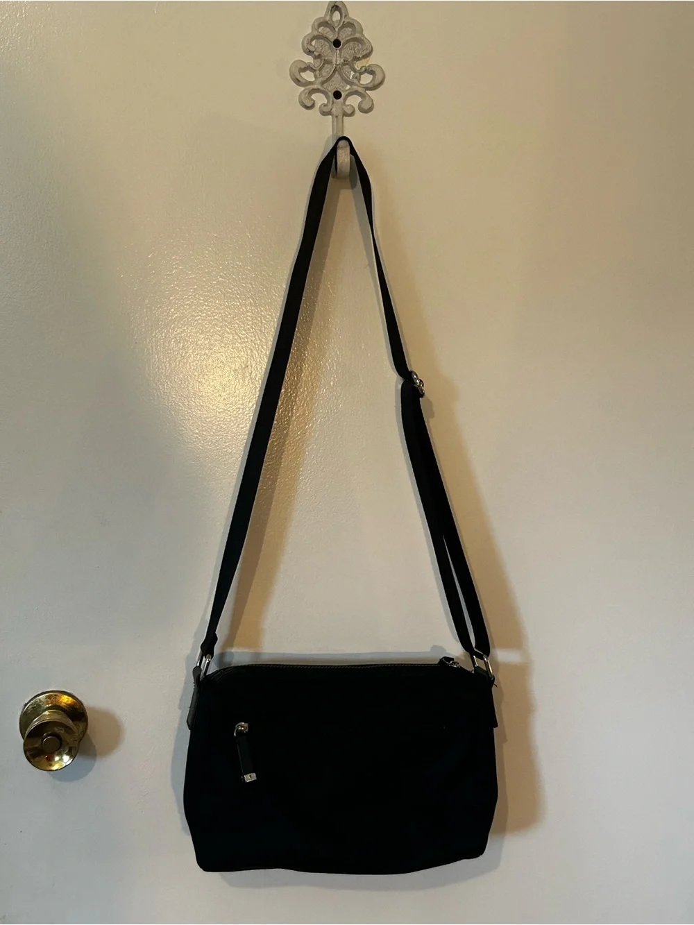 Calvin Klein Black Crossbody Sling Bag - Nylon / Mesh - Adjustable Strap - Multi